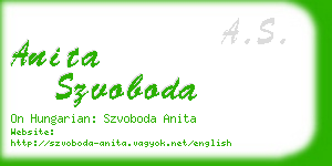 anita szvoboda business card